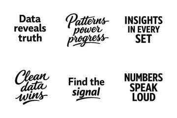 Fototapeta premium Inspirational data quotes: insights, patterns, and numbers power progress