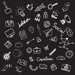 seamless pattern with school icons