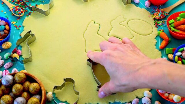 Easter cookie crafting involves creating festive treats by cutting shortcrust dough into traditional shapes like bunnies, eggs, and chicks using special cookie cutters, following detailed traditional 