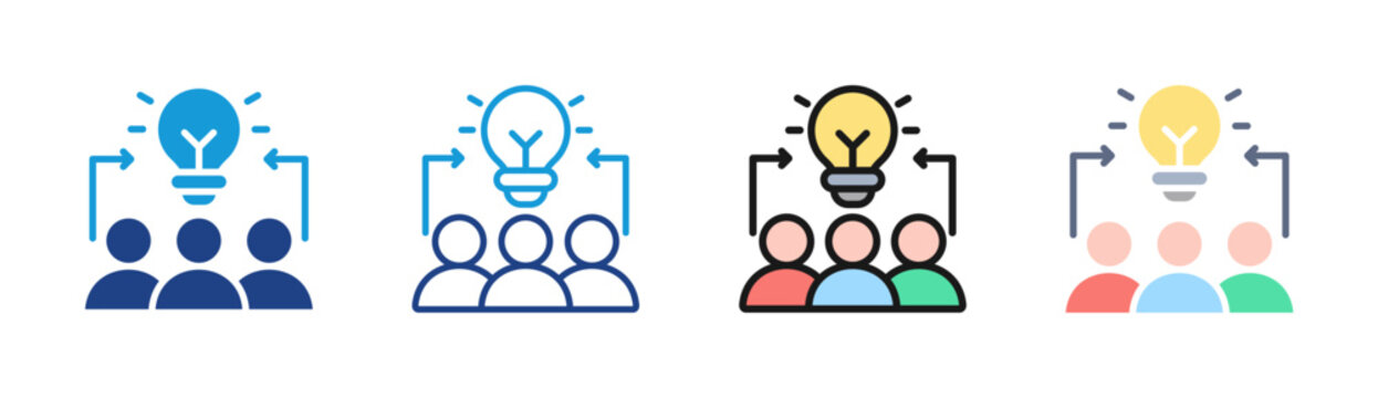 Team Idea icon set multiple style collection