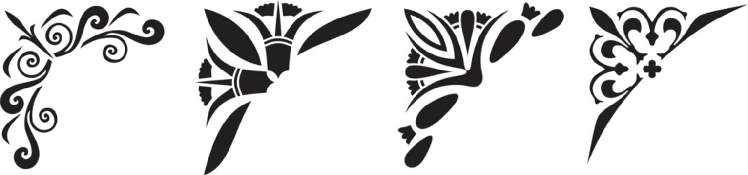 Classic Greek monochrome black corner ornament. Vector pattern, ancient Hellenic triangle. European border.
