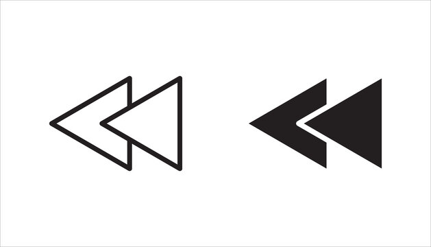 Vector double rounded chevron arrows. Fast forward, skip, next, open, close, sidebar tab icon set,