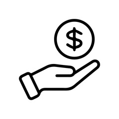 Hand Holding Coin Icon