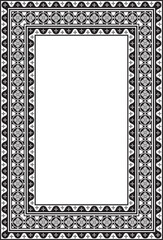 Obraz premium Vector black monochrome square gothic ornament. Medieval European silhouette, rectangle, border. Classic pattern of the Germans, Angles, Saxons, Franks. 