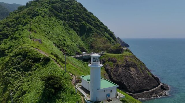 Drone Footage of Kakudahama Lighthouse, Niigata&rsquo;s Vibrant Summer Coast.