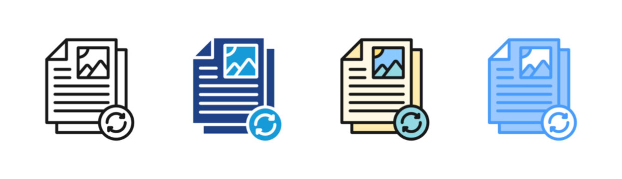 Content Update icon set multiple style collection