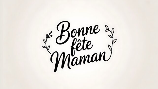 Bonne F&ecirc;te Maman French Mother's Day greeting with floral elements