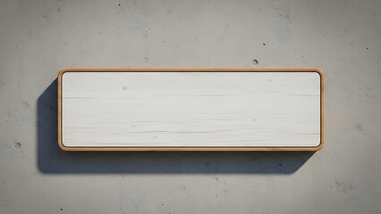 Wooden signboard on concrete wall, clean texture template presentation