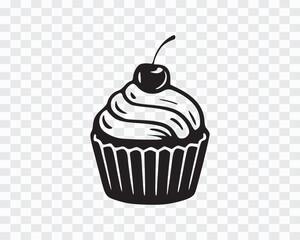 Classic Cupcake with Cherry Topping Icon