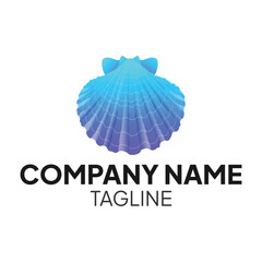 Colorful gradient sea shell logo. Shell icon and symbol. Company and business logo