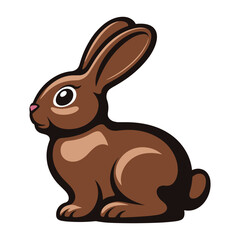 Obraz premium Cute brown rabbit with big eyes and long ears sitting down