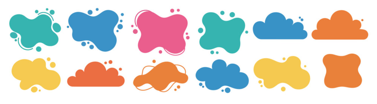 collection of colorful abstract organic shapes and blobs