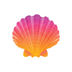 Colorful gradient sea shell logo. Shell icon and symbol. Company and business logo