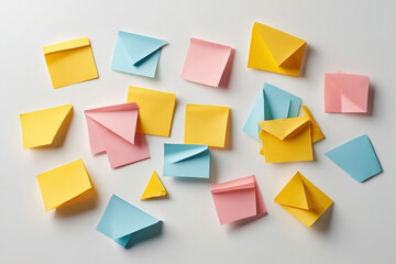 Colorful sticky notes on a white background