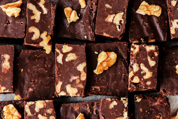 Chocolate fudge with walnuts..top veiw