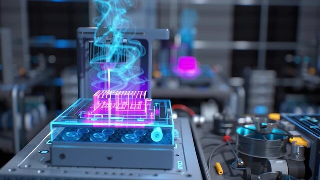 Advanced 3D printing technology in a modern manufacturing facility
