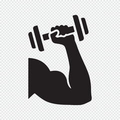 Gym fitness dumbbell workout vector icon