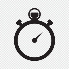 Stopwatch icon, simple timer silhouette. Vector symbol for speed, deadline, and time management.