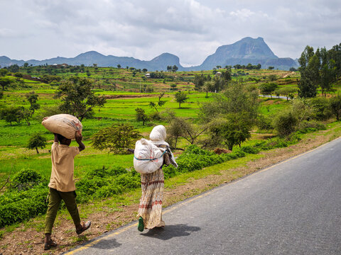 Landscape at Adua on the Tigray region in Ethiopia