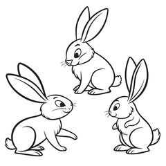 Cute Cartoon Rabbit or Bunny Ears Set, Simple and Adorable, Perfect for Easter and Spring themed designs. Vector illustration.