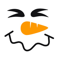 Snowman face vector 