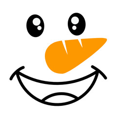 Snowman face vector 