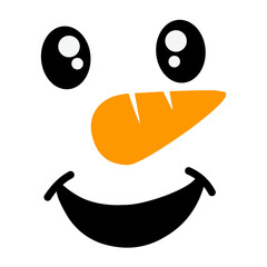 Snowman face vector 