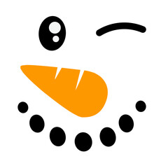 Snowman face vector 