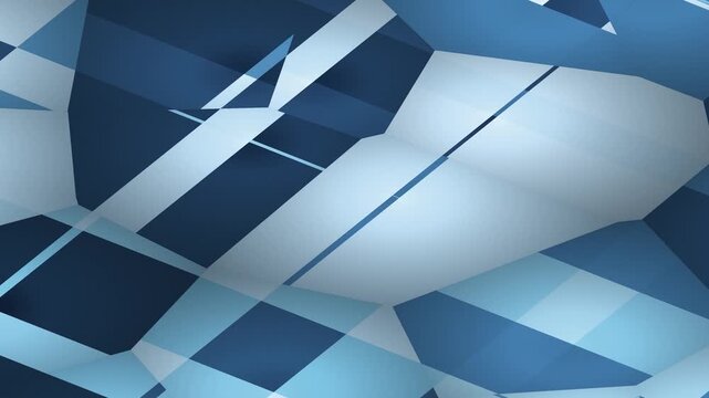 Abstract geometric pattern with intersecting blue and white planes creating a dynamic and modern background.