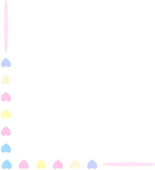 Obraz premium cute colorful heart corner border frame design elements