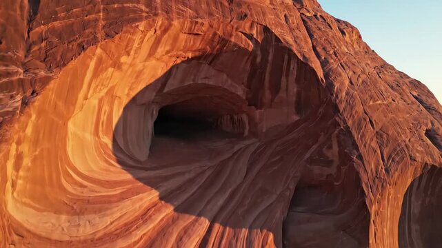 Stunning sandstone formations in desert landscape with natural arch