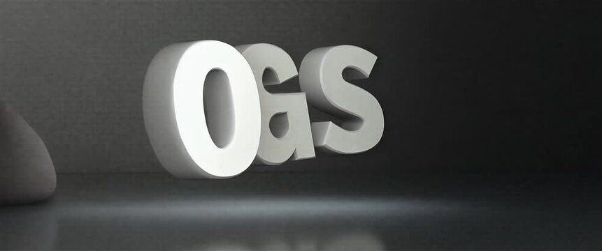 Cinematic close-up of bold white letters O&S slowly rotating on a reflective surface; camera gently pans to reveal ambient light flickering, creating a modern branding atmosphere.