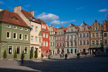 Obraz premium Old Market Square (Stary Rynek) during the COVID-19 pandemic. Poznań, Poland.