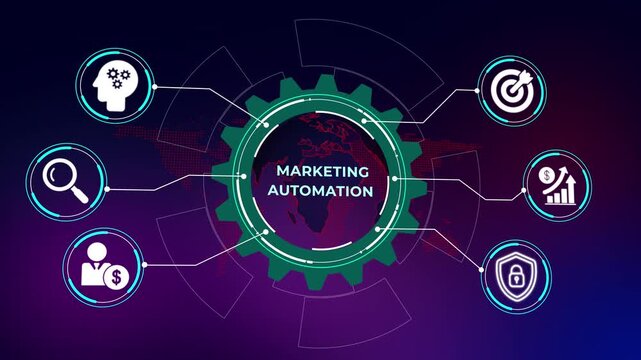 Marketing Automation Strategy for Business Growth and Industrial Process Optimization Concept