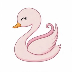 pink swan illustration 