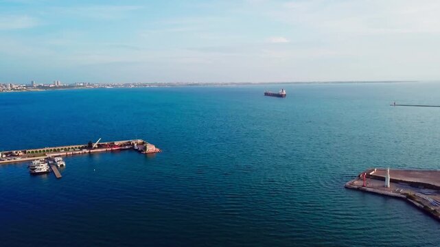 Taranto, Italy, city view, harbor, industrial city, sea city, mussel culture, Ilva factory, panorama, landscape, aerial shot, travel, travelling, vacation, holiday, tourist, tourism, high angle, cinem