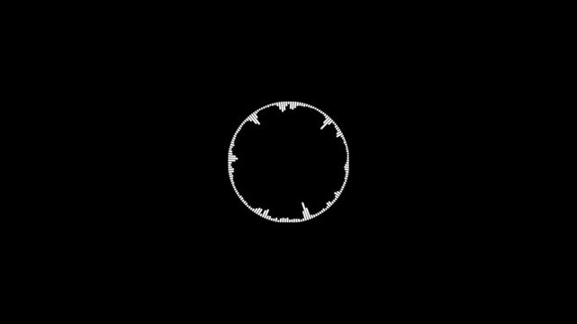 Abstract audio waveform animation featuring white sound waves on dark background, futuristic music visualizer spectrum loop for DJs, radio shows, podcasts, and digital media content