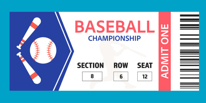 Card baseball ticket minimal admit design