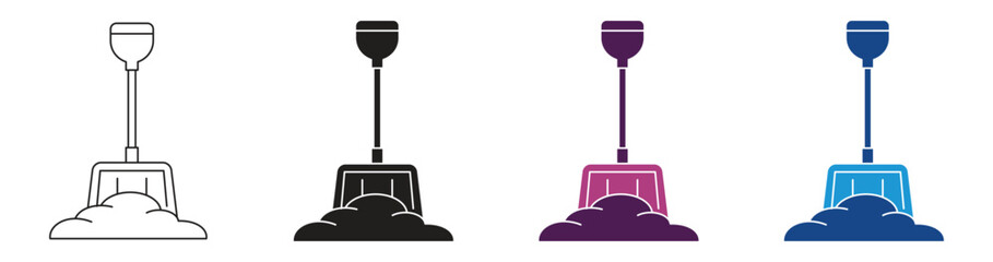 Snow and shovel icon set , vector illustration. © JafrinAkther