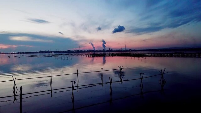 Taranto, Italy, city view, harbor, industrial city, sea city, mussel culture, Ilva factory, panorama, landscape, aerial shot, travel, travelling, vacation, holiday, tourist, tourism, high angle, cinem