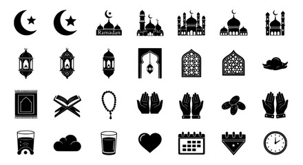 Obraz premium Islamic Symbols and Icons Ramadan and Eid Celebration Elements