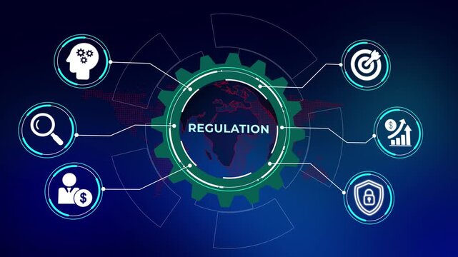 Regulation Compliance and Legal Rules Concept for Business Technology and Standard Internet Network