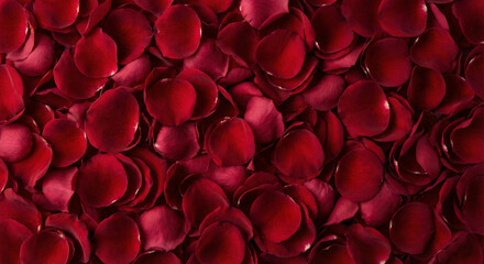 Romantic background texture of deep red velvet rose petals