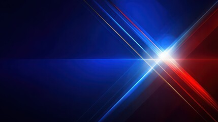 Abstract Dark Blue and Red Background with Diagonal Light Streaks and Lens Flare for Modern Presentation or Wallpaper