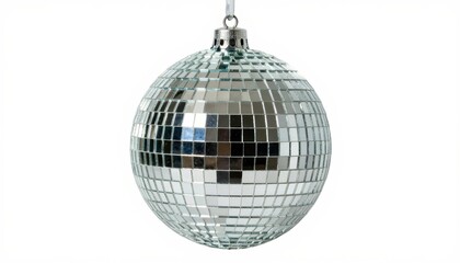 Fototapeta premium Disco ball reflection display party venue decorative element indoor space close-up view festive atmosphere