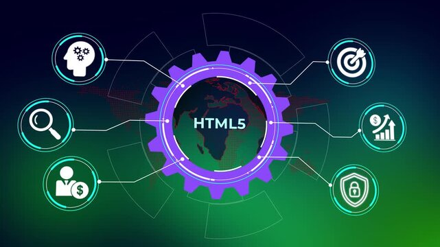 HTML5 Web Development Technology Concept for Business Internet and Digital Network