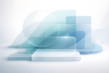 Abstract Geometric Composition with Transparent Shapes