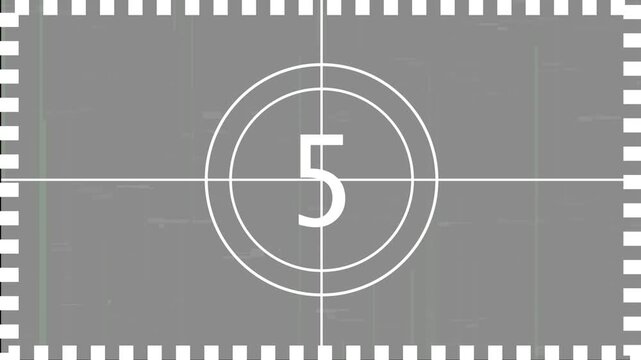 Movie countdown frame with number 10 - 0 suitable for film industry promotional material. Countdown movie from 10 to 0 number. Old film countdown.