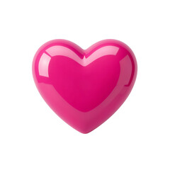 A shiny 3d pink heart illustration isolated on a white background serves as a romantic symbol of love and passion for a Valentine's Day wedding decoration