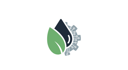 Green and Black Leaf Logo Design.